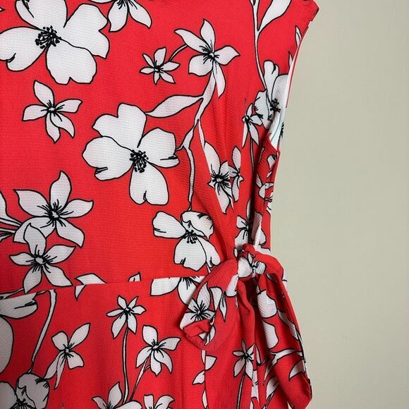 CLEARANCE! Coral Floral Jessica Howard Tie Waist Dress Size 10 EUC - Picture 5 of 6